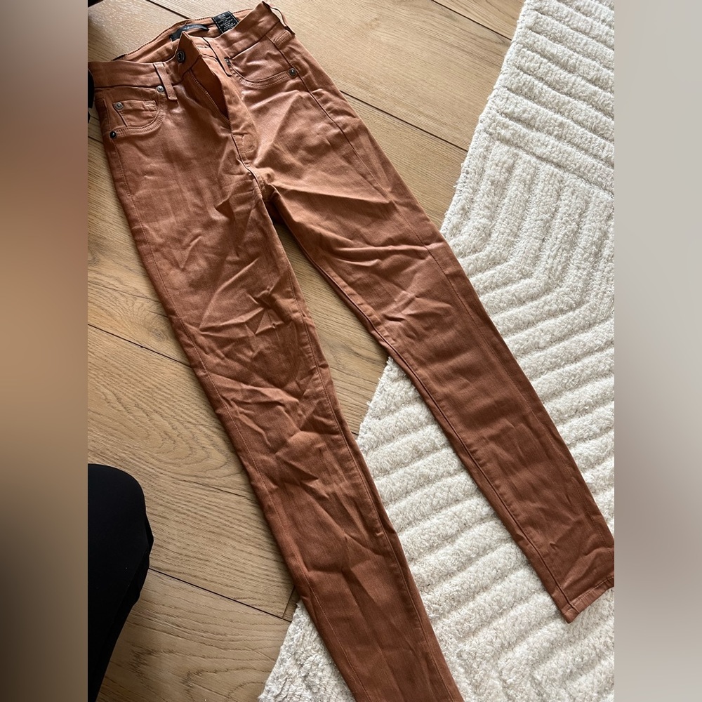 7 for all mankind brown coated jeans